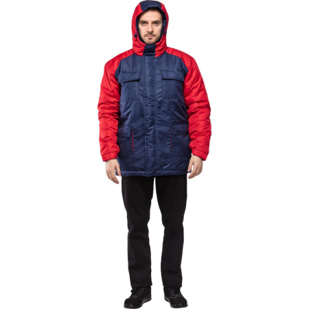 Куртка рабочая зимняя з41-КУ цв. синий/красный (р.48-50) 170-176