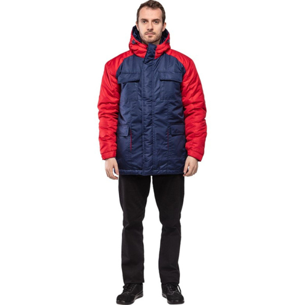 Куртка рабочая зимняя з41-КУ цв. синий/красный (р.52-54) 170-176