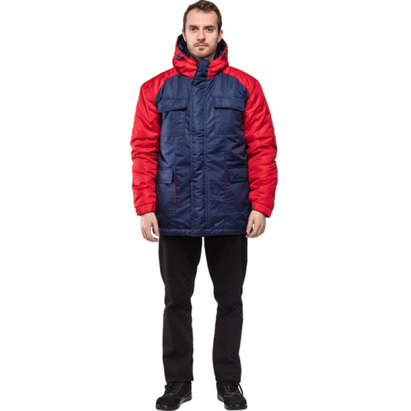 Куртка рабочая зимняя з41-КУ цв. синий/красный (р.48-50) 182-188