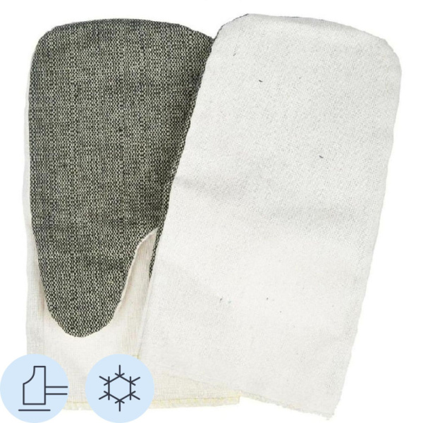 Рукавицы хб утепленные с наладонником брезентовым 5пар/уп