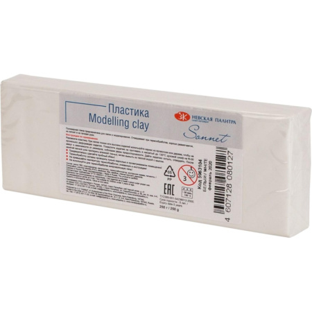 Паста для моделирования пластика Сонет (белый) брус 250г, 5963104