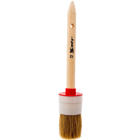 Кисть круглая №12/45 мм натуральная щетина, деревянная ручка MTX 82082