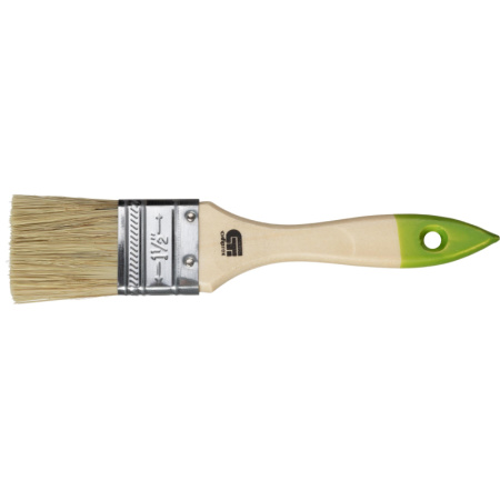 Кисть плоская 36 мм, натуральная щетина, деревянная ручка// Сибртех(82262)