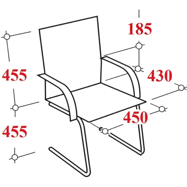 Конференц-кресло FA_SAMBA Chrome к/з светло-бежевый DO122/к/з