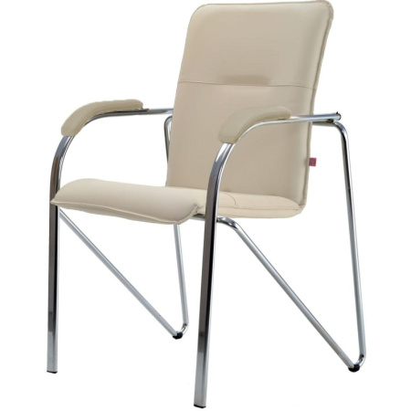 Конференц-кресло FA_SAMBA Chrome к/з светло-бежевый DO122/к/з