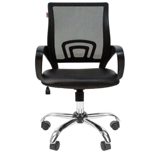 Кресло VT_EChair-304 TPU кожзам черн/сетка черн, хром