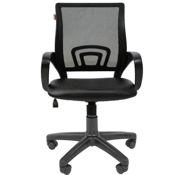 Кресло VT_EChair-304 TPU кожзам черн/сетка черн, пластик