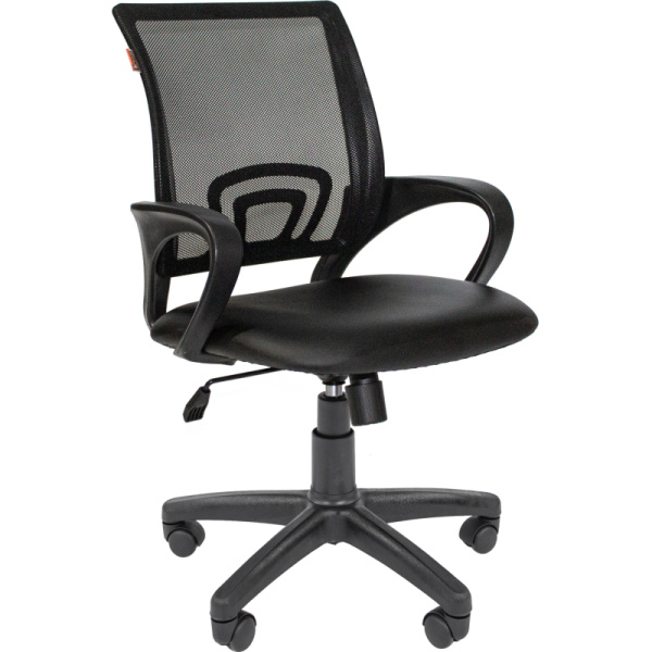 Кресло VT_EChair-304 TPU кожзам черн/сетка черн, пластик