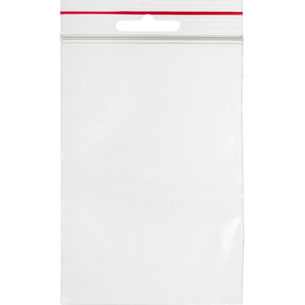 Пакет с замком (Zip Lock) с европодвесом 8 х 12 см, 60 мкм, 100 шт/уп