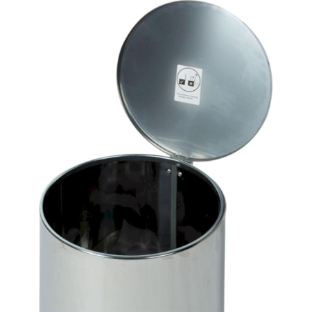 Урна с педалью стальная, хром, 300х710мм, объем 50л