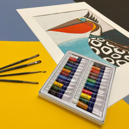 Краски акриловые, 24 цв., 12 мл, в коробке-пенале, 70-0017