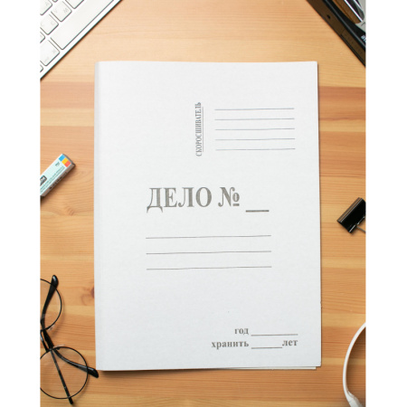 Скоросшиватель картон. ДЕЛО 190-210г/м2 немел, 100 шт/уп