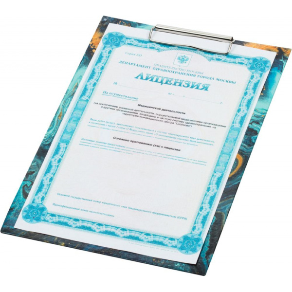 Папка-планшет A4Attache Selection Fluid 220x310мм бирюзовая