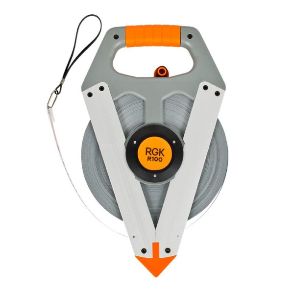 Рулетка измерительная 100 м сталь + нейлон RGK R100