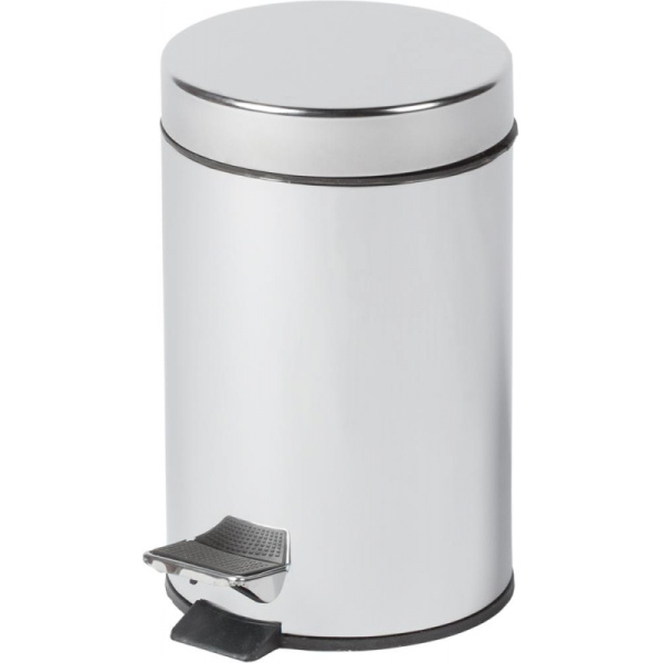 Ведро мусорное с педалью Solinne 3л стальное, хром