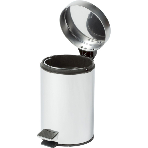 Ведро мусорное с педалью Solinne 3л стальное, хром