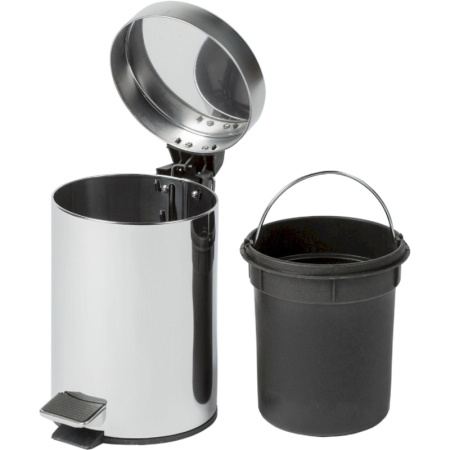 Ведро мусорное с педалью Solinne 3л стальное, хром