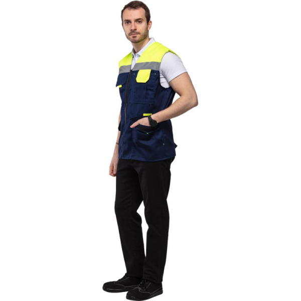 Жилет л30-ЖЛ синий/лимонный(р.60-62) р.170-176