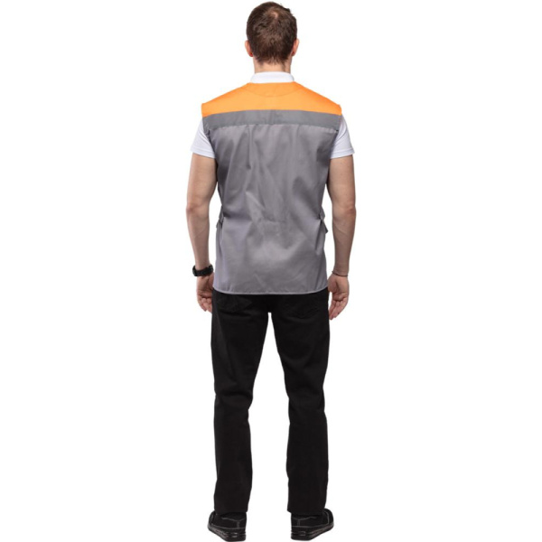 Жилет л30-ЖЛ серый/оранжевый(р.56-58) р.170-176