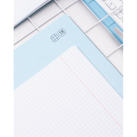 Тетрадь школьная Комус Класс А5 18 л клетка, Голубой 10 шт./уп