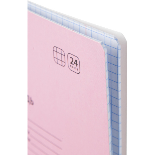 Тетрадь школьная А5 24 л клетка, Розовый 10 шт./уп