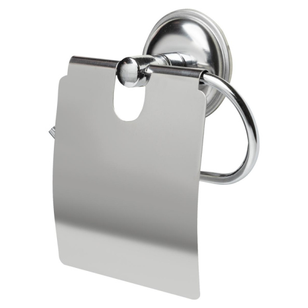 Держатель для туалетной бумаги металлич.хромирован.с крышкой