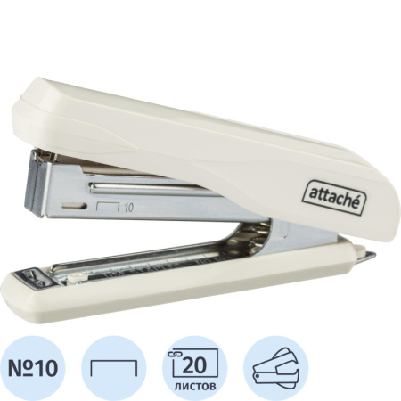 Степлер Attache PSW1020 (№10) до 20 лист., пластик/металл, белый