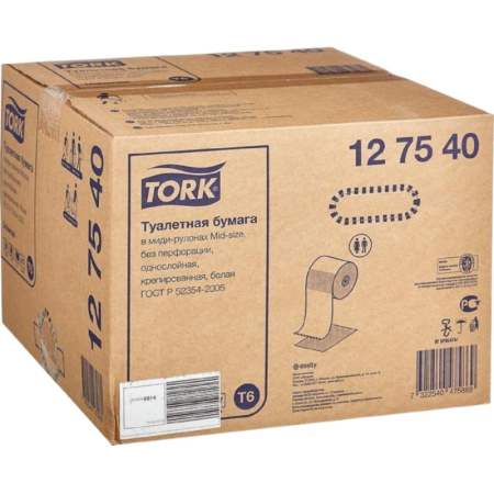 Бумага туалетная д/дисп Tork Mid-size Т6 Universal 1сл бел135м 27рул 127540