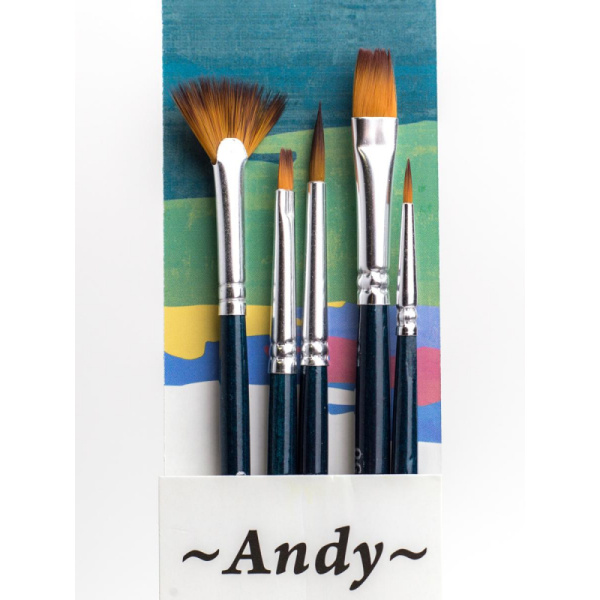 Набор кистей худож.Малевичъ Andy синтет,мягкая,корот.ручка,5шт/yнаб,753905