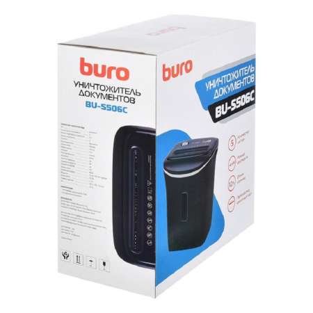 Шредер (уничтожитель) Buro Home BU-S506C 4ур.секр.,5лист./12лтр.,пл.карты