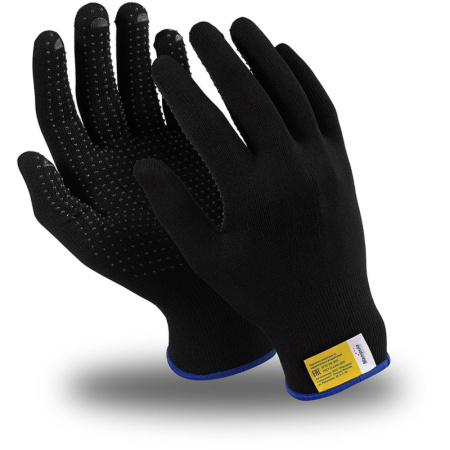 Перчатки защитные нейлон/ПВХ Manipula МИКРОН БЛЭК(TNG-28/MG112) 10 п/уп р8