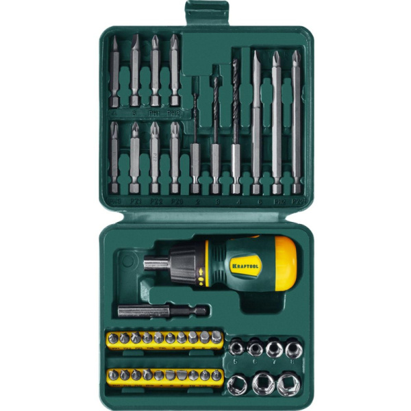 Отвертка KRAFTOOL реверсив, 43 предм (25556-H43)