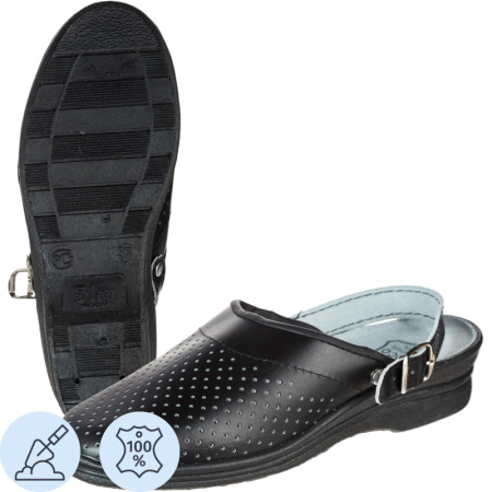 Сабо жен.нат.кожа цв.чёрный(р.40) (4-12-7)