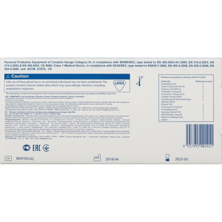Перчатки мед.смотров. латекс.,нестер.,н/о, Dermagrip High Risk(M) 25 пар,ПС