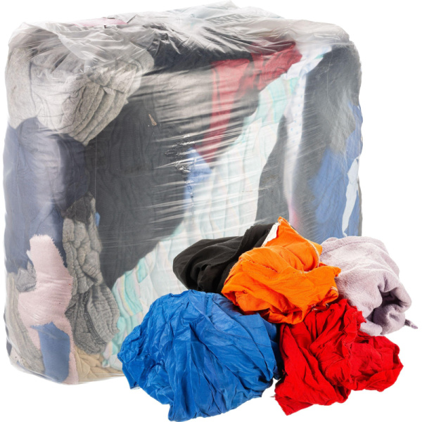 Ветошь цветной трикотаж стандарт 60%хб/40%синтетика брикет 10кг арт.02