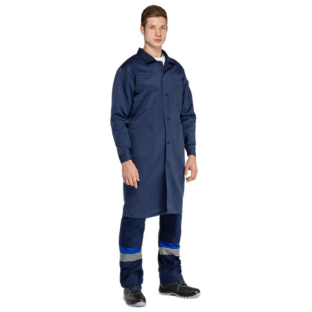 Халат рабочий муж. смесовый/у03-ХЛ синий(р.64-66) 182-188