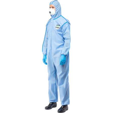 Комбинезон одноразовый защитный с капюшон SafeGard76 синий р-р XXL (ESB428)
