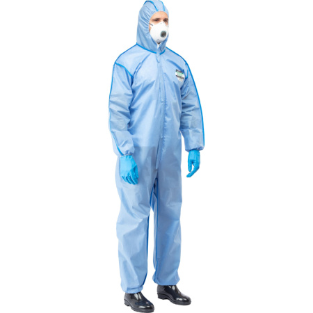 Комбинезон одноразовый защитный с капюшон SafeGard76 синий р-р XXL (ESB428)
