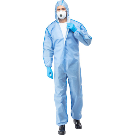 Комбинезон одноразовый защитный с капюшон SafeGard76 синий р-р XXL (ESB428)
