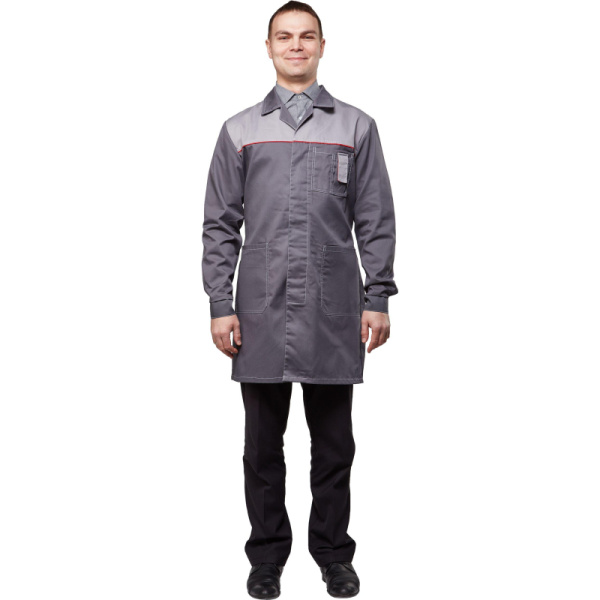 Халат рабочий у19-ХЛ т-сер/св-сер (р.44-46) 182-188