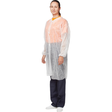 Халат одноразовый на липучке (25гр) XXL (10 шт./уп.)