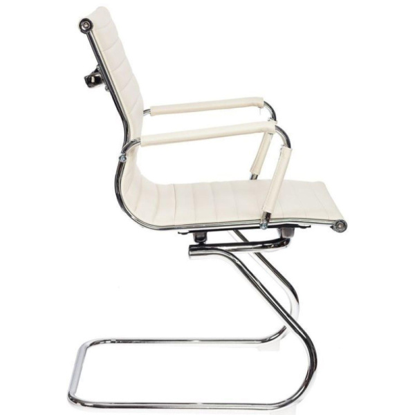 Конференц-кресло VB_БюрократCH-883-LOW-V/IVORY к/з цв.слон.кость,хром2шт/уп