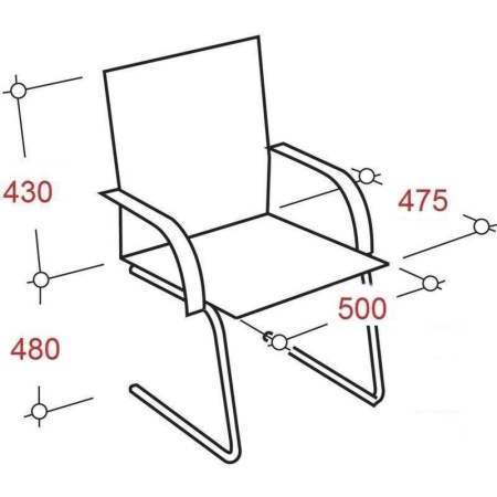 Конференц-кресло VB_БюрократCH-883-LOW-V/IVORY к/з цв.слон.кость,хром2шт/уп