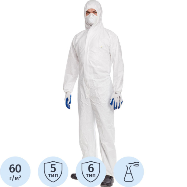 Комбинезон одноразовый с кап DELTA PLUS DT115 белый р-р М (DT115TM)