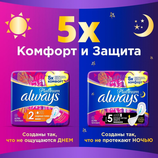 Прокладки женские гигиенические ALWAYS Ultra Platinum Normal Plus Duo 16шт