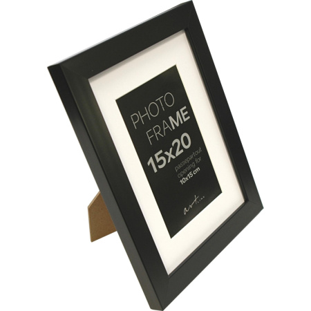 Рамка пластиковая с паспарту Gloria Black 15x20 37