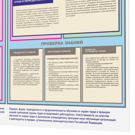 Информационный стенд-плакат Организация обучения охране труда 430х470