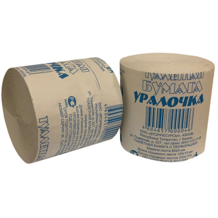 Бумага туалетная Уралочка  1сл,30м,серая,без втулки,48 рул/уп