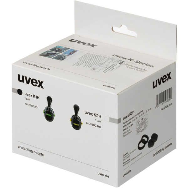 Наушники противошумные UVEX K1H на каску (артикул производителя 2600.201)