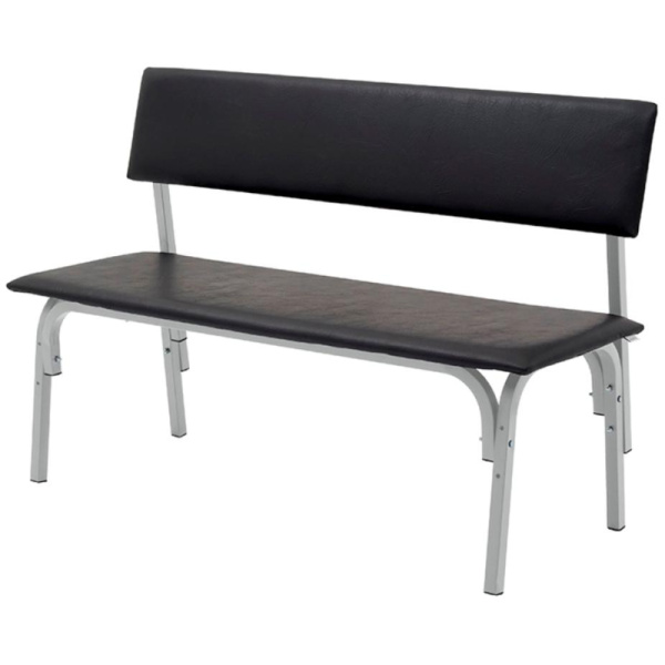 Банкетка UD_Астрид+ БМ9 со спин 3хм каркас серый ral 9006М, к/з чер. K01